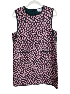 Entro School Day Mini Dress Women’s Size Medium Hunter Green & Pink Floral NWT